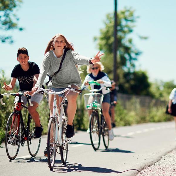 Cykler på cykelstien ved Risskov