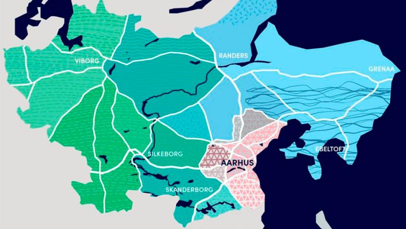 Kort over Aarhusregionen