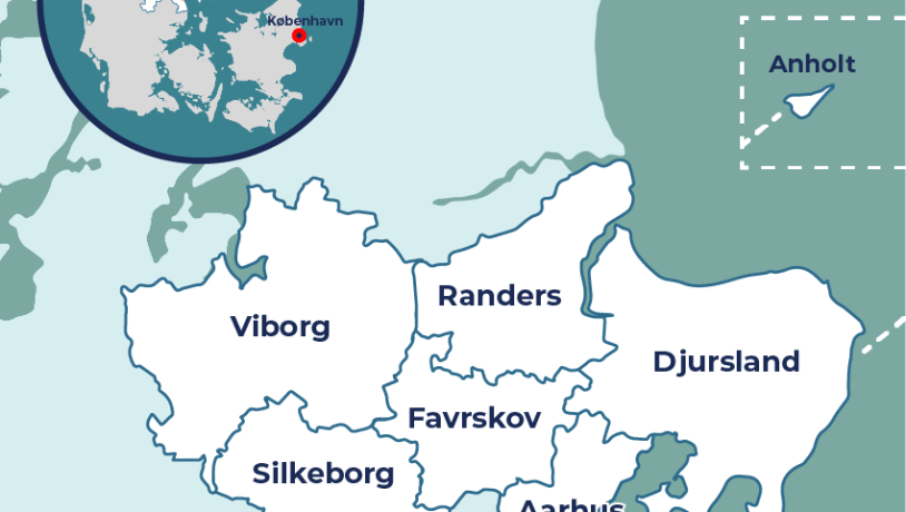 DK Aarhusregionen på et kort