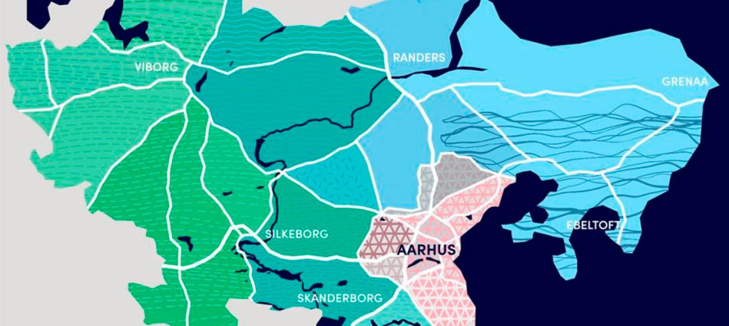 Kort over Aarhusregionen