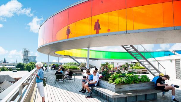 Your rainbow panorama på toppen af ARoS Aarhus Kunstmuseum