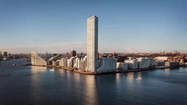 Indflyvning til Aarhus Ø med Light House