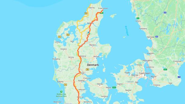 Kort over Hærvejen