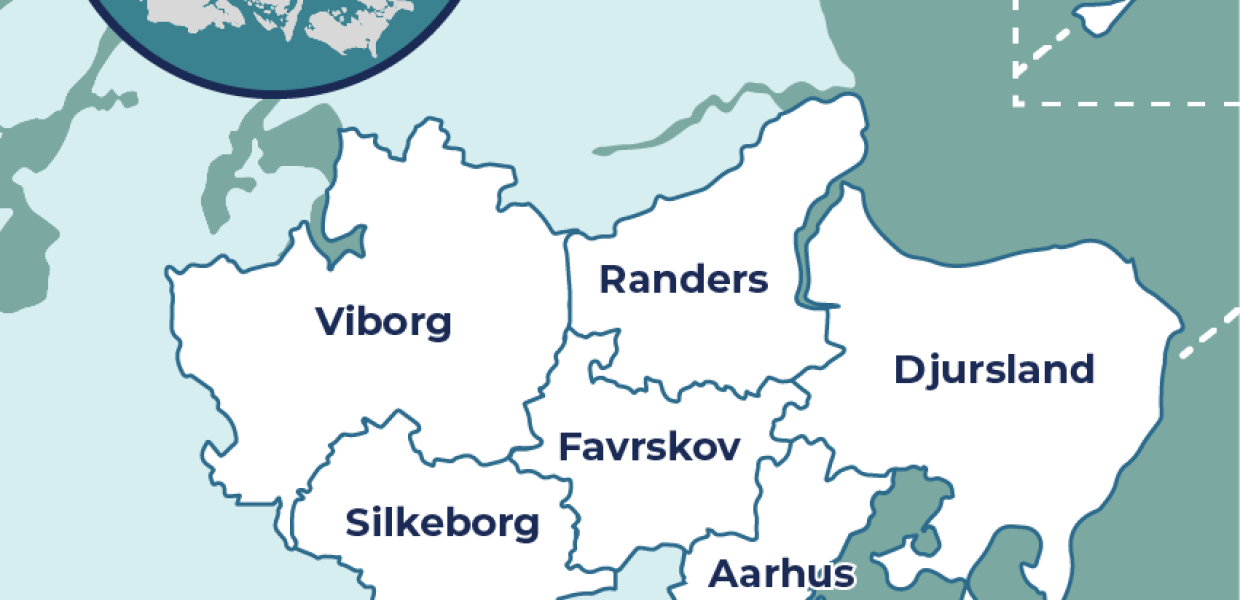 DK Aarhusregionen på et kort