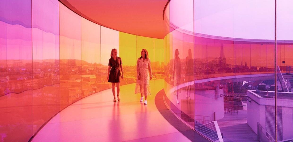 Girl friends at Your rainbow panorama in Aarhus