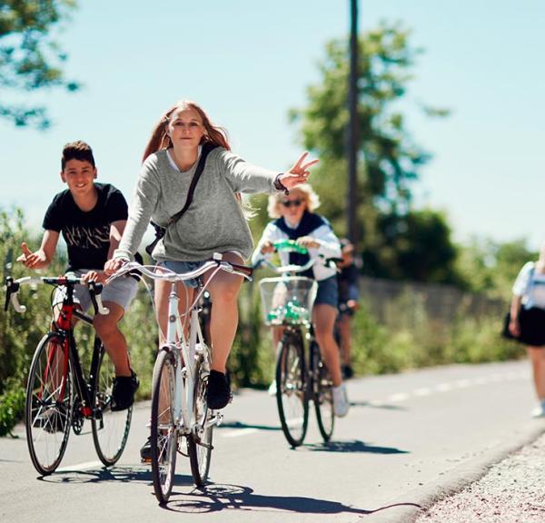 Cykler på cykelstien ved Risskov