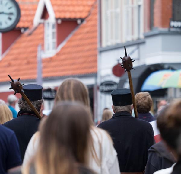 Vægtergang i Ebeltoft på Djursland