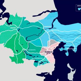 Kort over Aarhusregionen