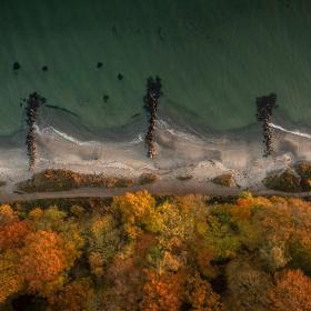 Ballehage strand ved Aarhus set fra luften