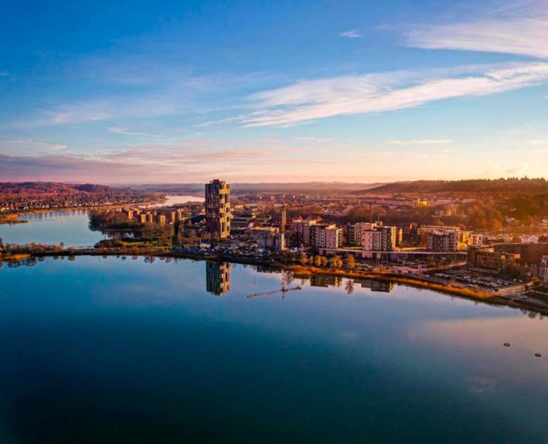 Silkeborg by from above