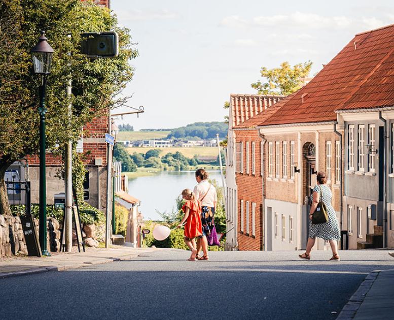 Familie på sommerferie i Viborg