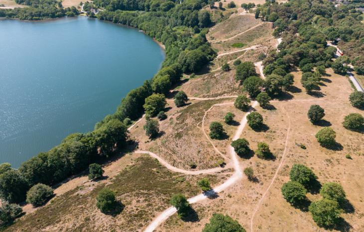 Rute på toppen af Dollerup Bakker ved Viborg
